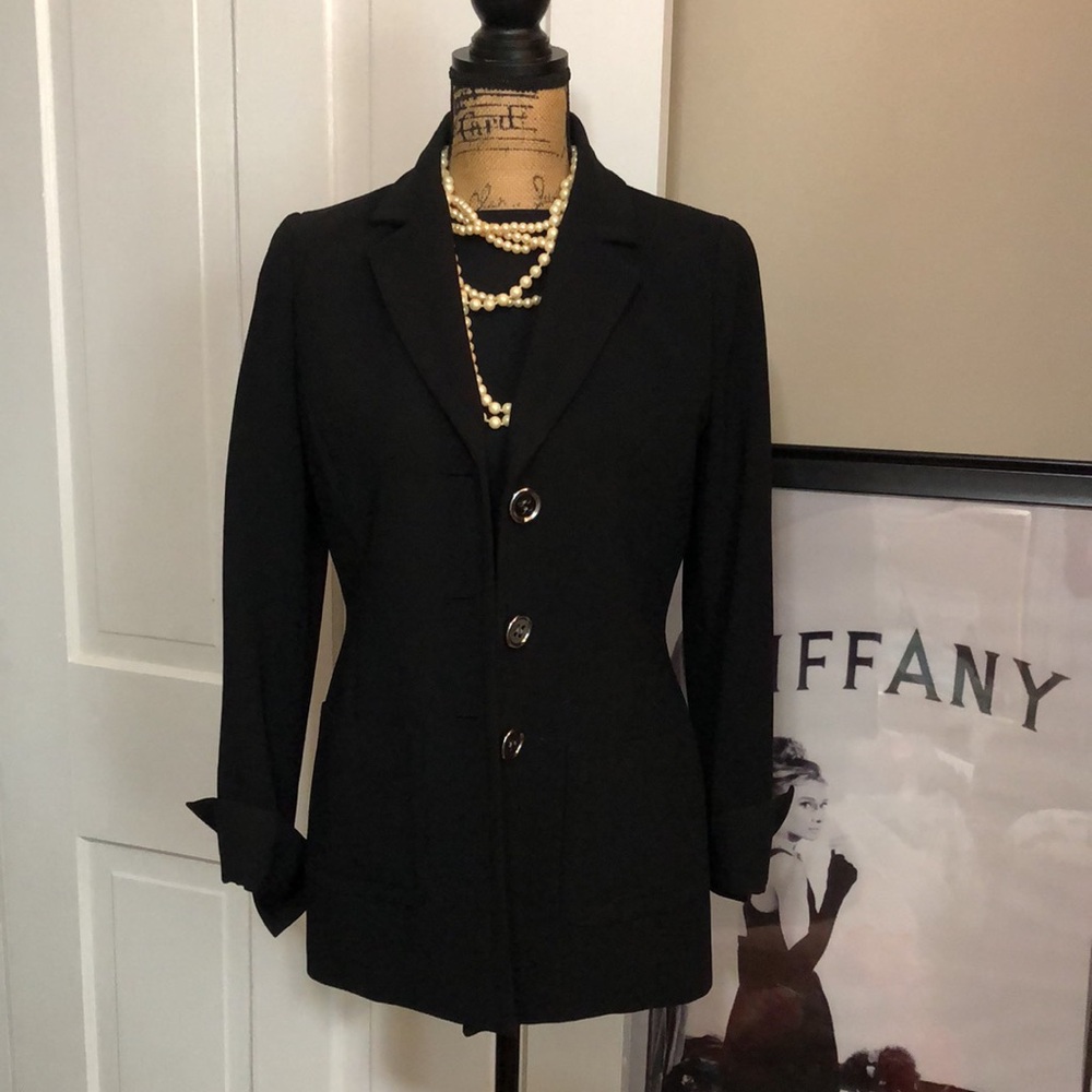 WORTH NEW YORK • Classic Black Blazer with Silver Button Detail - Picture 6 of 16